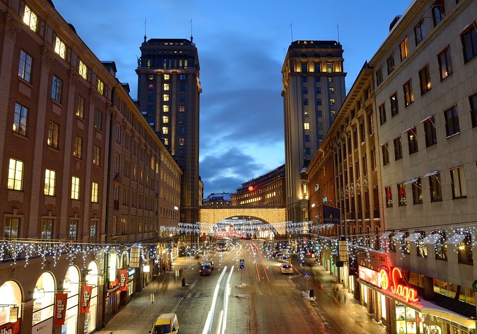 Stockholm in December View of Stockholm in December, a cold and dark month.
