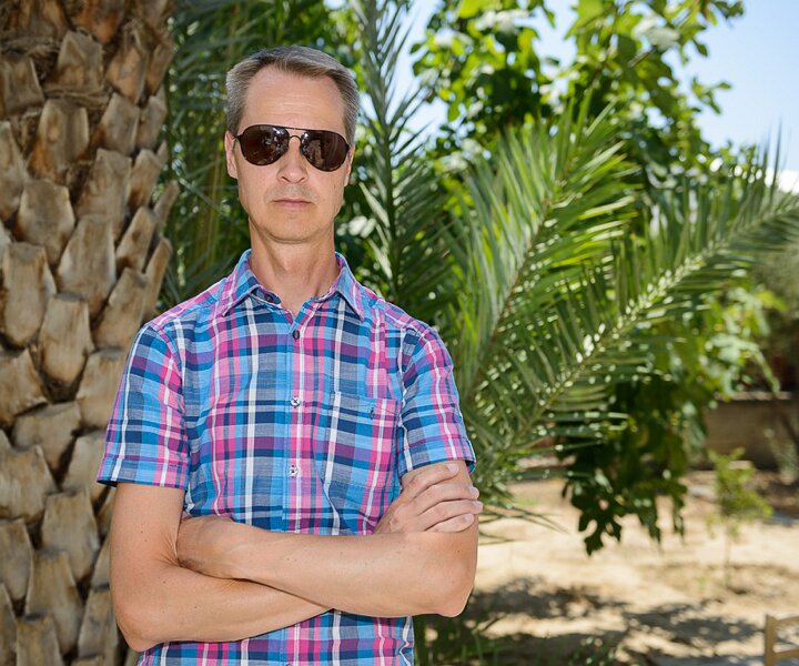 _DSC0008 Arto in the garden at the house in Nicosia.