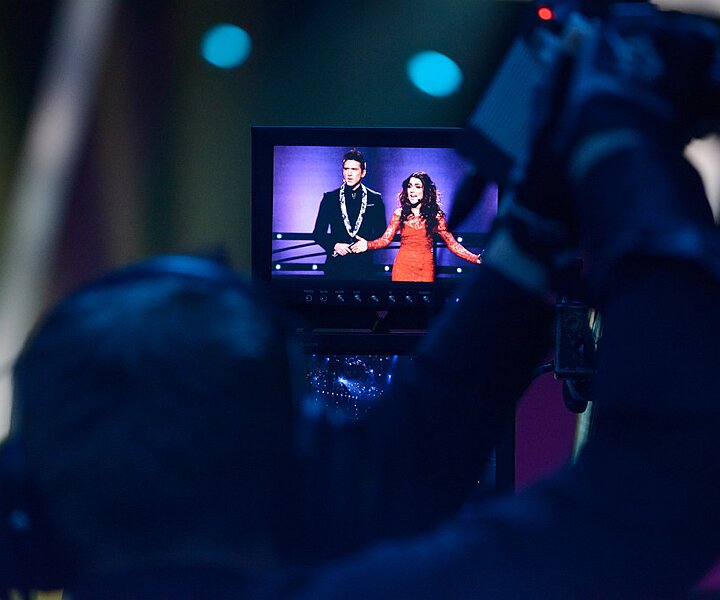 _DSC0013 Danny and Gina through the monitor of a camera man.