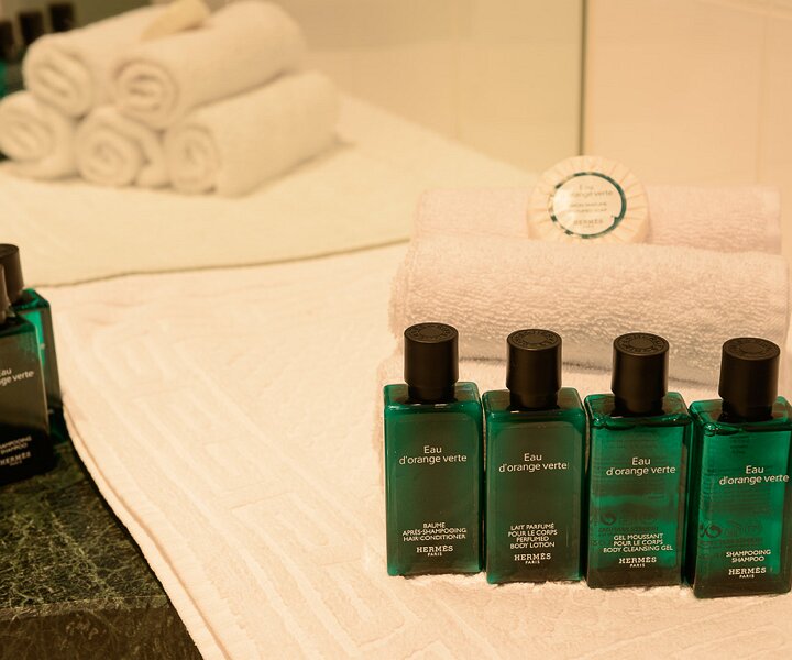 _DSC0199 Amenities in the bathroom of the hotel room at Sofitel Berlin Kurfürstendamm.