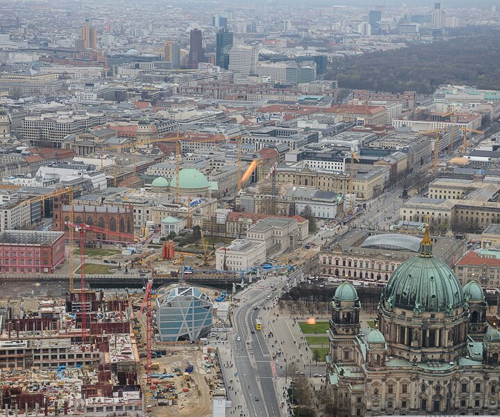 _DSC0054 View from the rotating restaurant Sphere in the TV-tower at Alexanderplatz. At a hight of 207 meters.