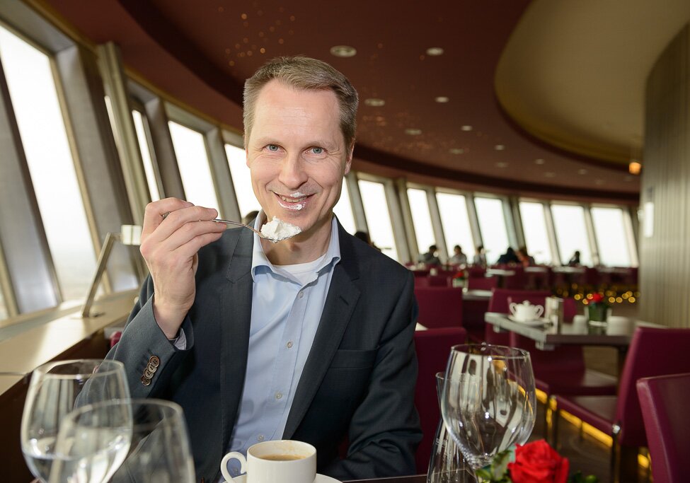 At the TV-tower, March 23 Lunch in the TV-tower (Fernsehturm) in Berlin, March 23.