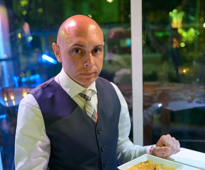_DSC0111 Markos having dinner at Koi at Capo Bay hotel.