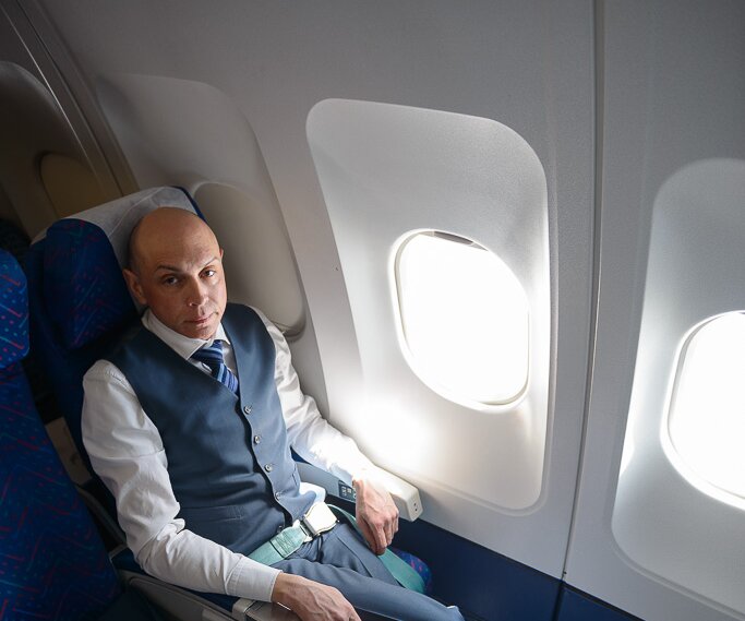 _DSC0009 Markos on an early morning flight to Cyprus.