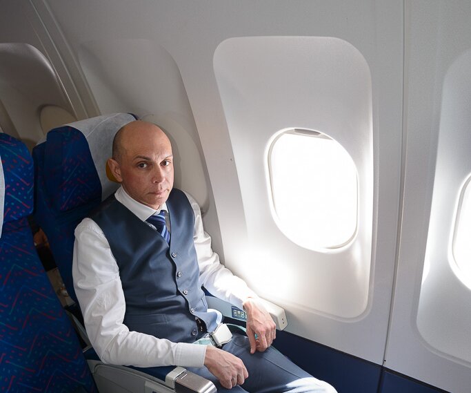 _DSC0016 Markos on an early morning flight to Cyprus.