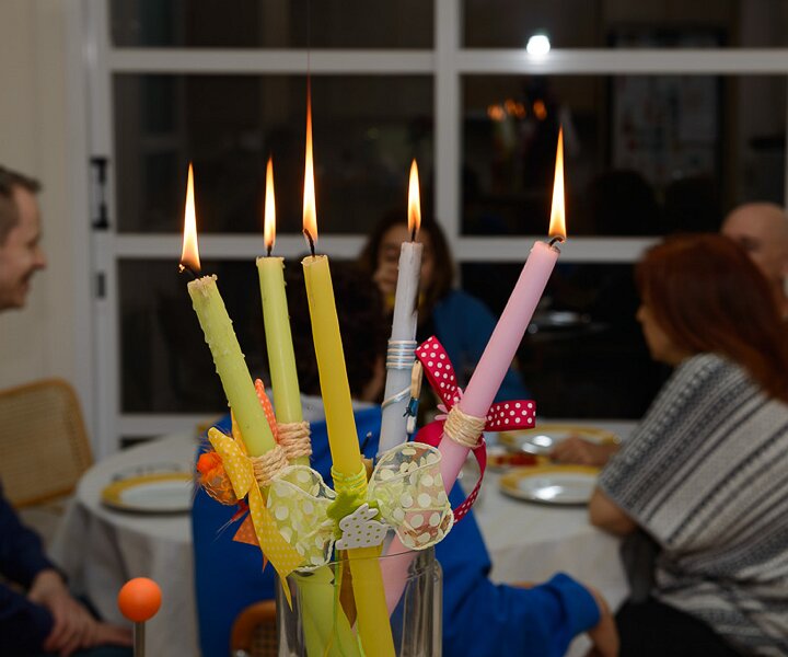 _DSC0081 With the light from the Holy Fire in the kitchen in Limassol.