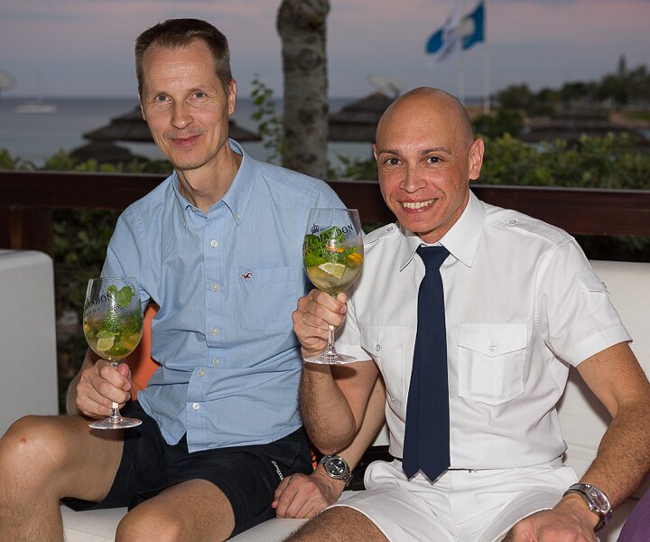 _DSC0046 Arto and Markos having Moët & Chandon Ice Impérial at Capo Bay Hotel .