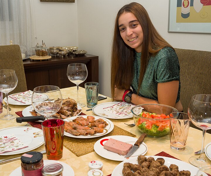 _DSC0077 Ingrid getting ready for Christmas Eve dinner.
