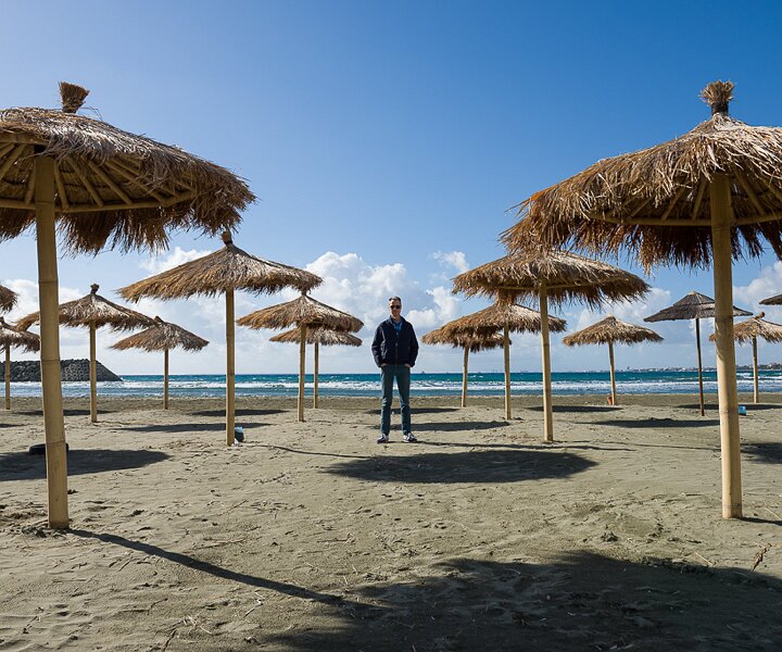 _DSC0020 Arto at the beach by St Raphael Marina.
