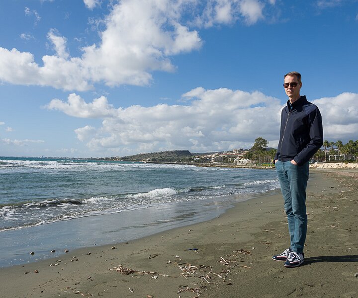 _DSC0028 Arto at the beach by St Raphael Marina.