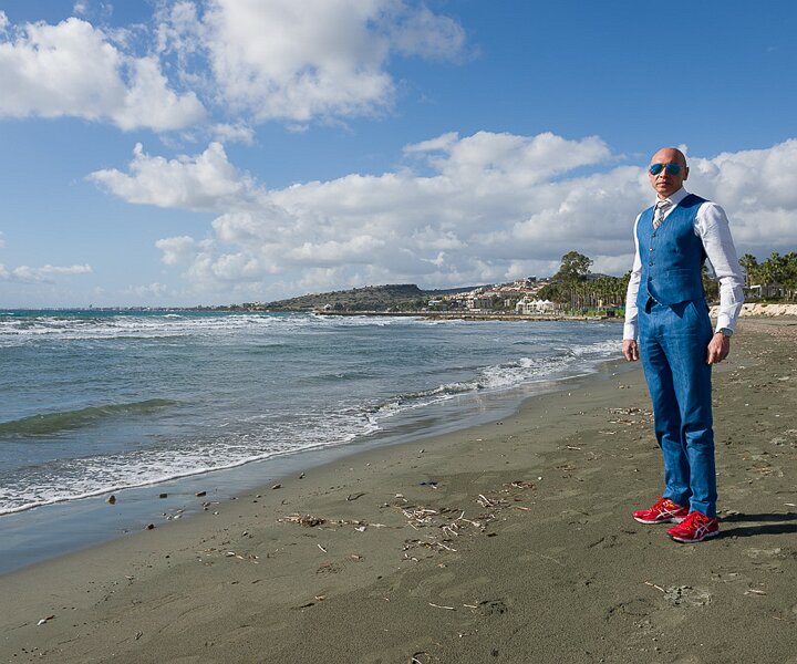 _DSC0030 Markos at the beach by St Raphael Marina.