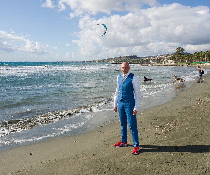 _DSC0045 Markos at the beach by St Raphael Marina.
