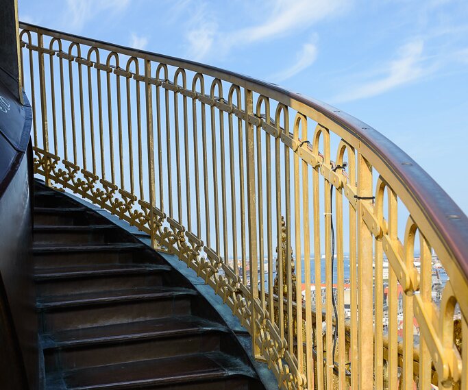 _DSC0029 The external winding staircase at the spire of Vor Frelsers Kirke (Church of Our Saviour) in Copenhagen.