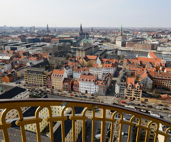 _DSC0038 View from the external winding staircase at the spire of Vor Frelsers Kirke (Church of Our Saviour) in Copenhagen.