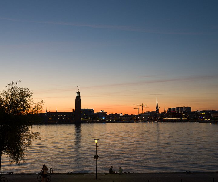 _DSC0034 View of Stockholm city at dusk, late evening in July.
