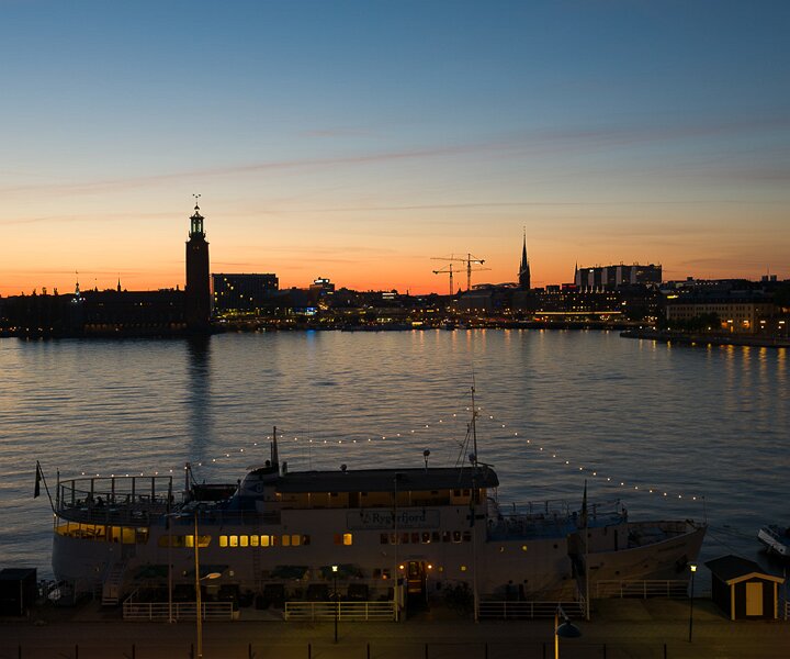 _DSC0042 View of Stockholm city at dusk, late evening in July.
