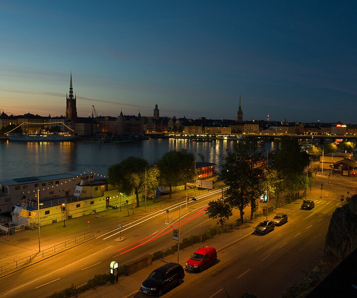 _DSC0058 View of Stockholm city at dusk, late evening in July.