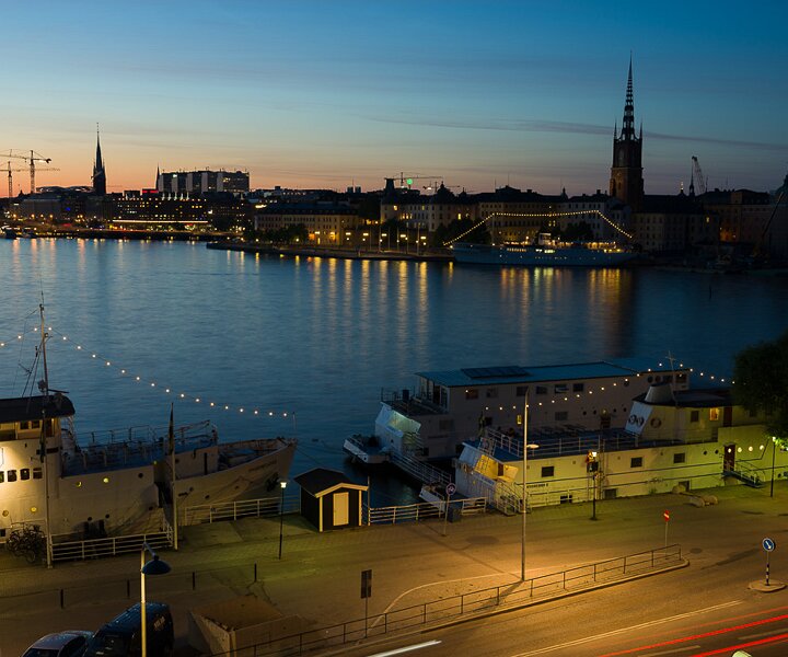 _DSC0059 View of Stockholm city at dusk, late evening in July.