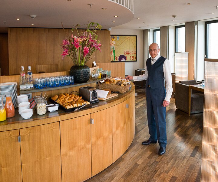_DSC0006-2 Markos having breakfast at the hotel in Berlin.