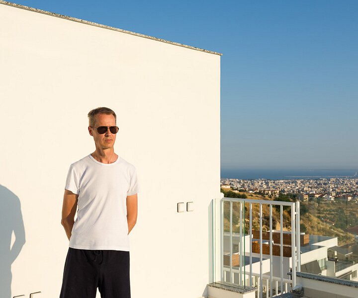 _DSC0006 Arto on the roof terrace in Limassol.