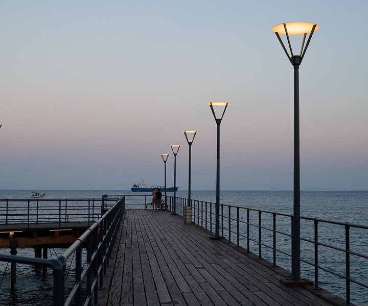 _DSC0147 By the seaside promenade in Limassol at dusk.