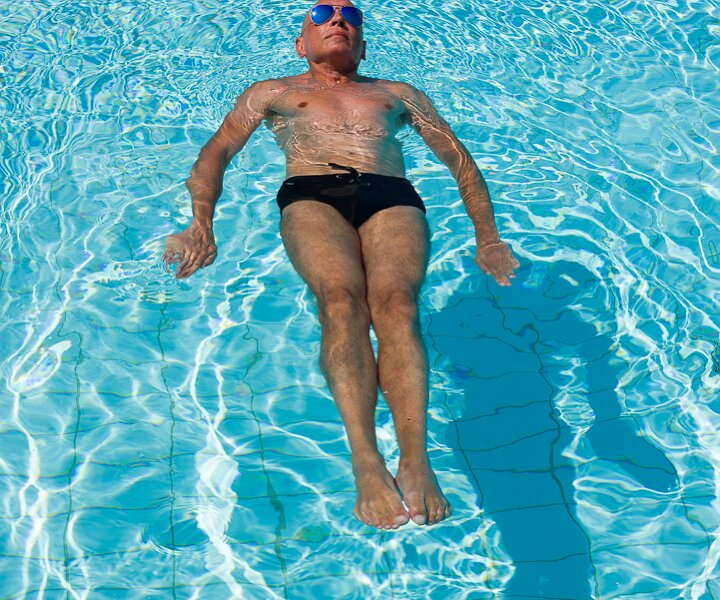 _DSC0071 Markos in the pool at Capo Bay hotel.