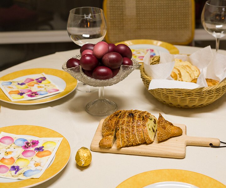 _DSC1080 Traditional food after church on Holy Saturday night, early Easter Sunday.
