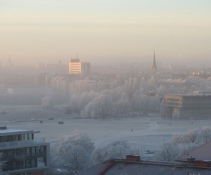 _DSC1520 View at Gärdet on a cold and foggy day in January.