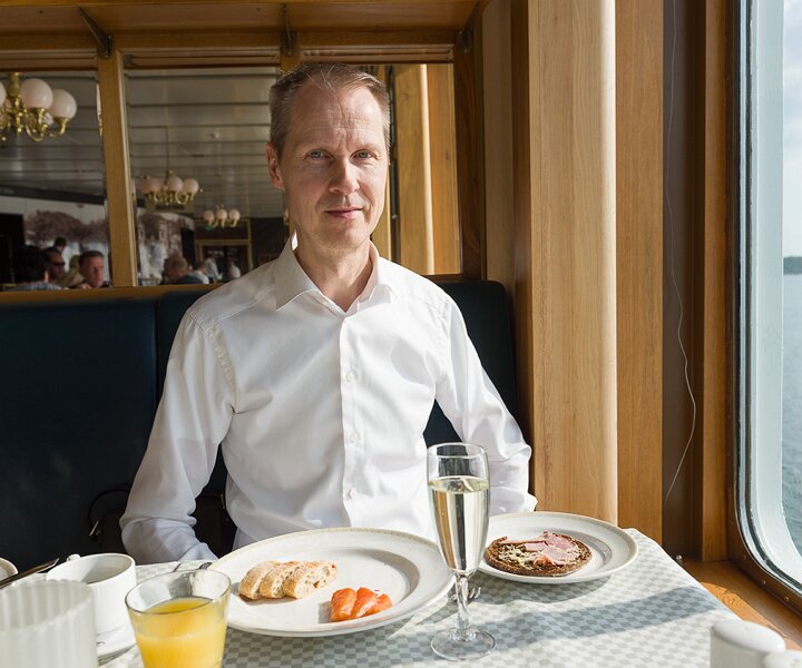 _DSC3237 Arto having breakfast on the boat.