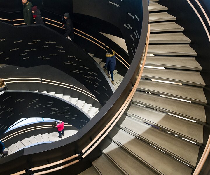 _DSC4106 Staircase at Oodi, the new Helsinki Central Library.