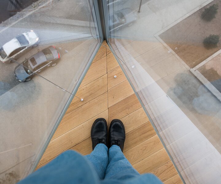 _DSC4118 Markos standing at the edge of Oodi, the new Helsinki Central Library.
