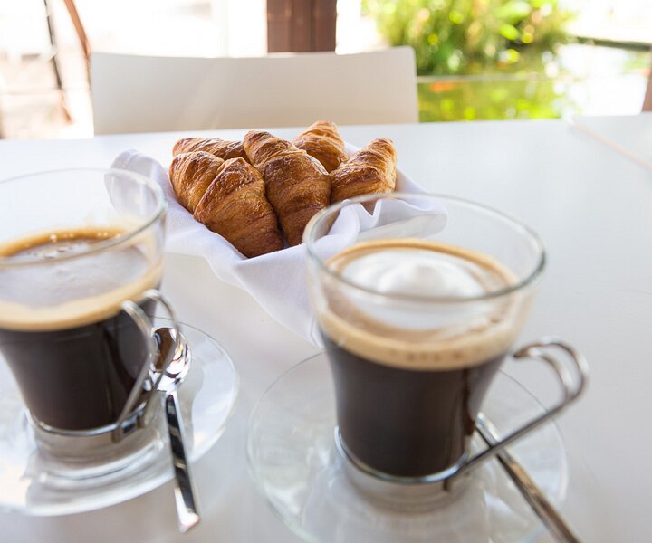 _DSC9333 Coffee and croissants for breakfast.