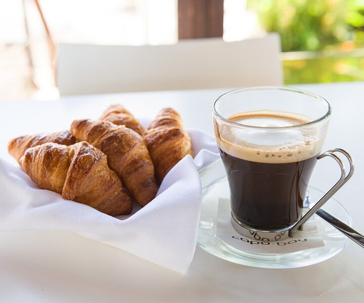 _DSC9341 Coffee and croissants for breakfast.