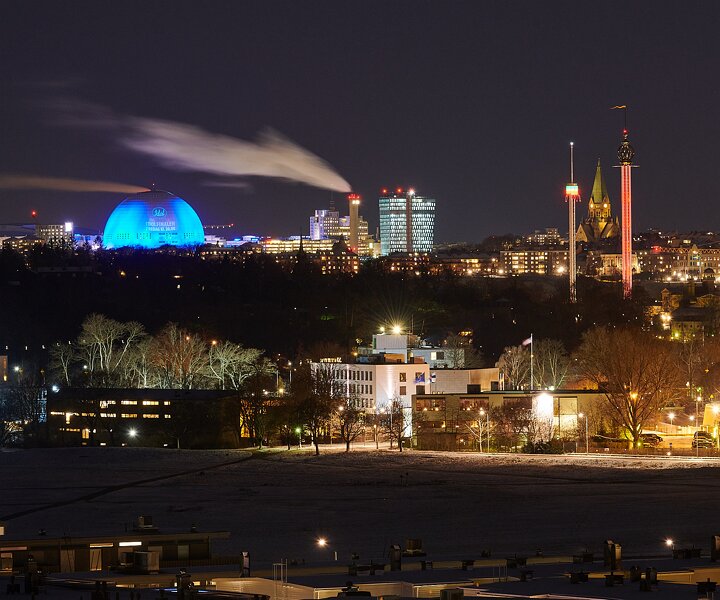 _DSC1501 View of Globen and Gröna Lund from the apartment at Gärdet.