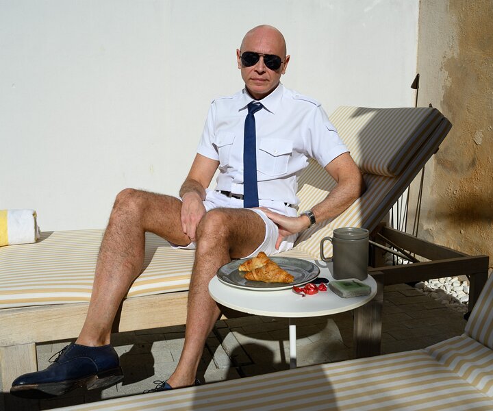 _DSC0569 Markos at the pool area at hotel Concepció by Nobis in Palma.
